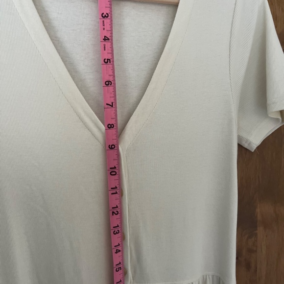 Nordstrom Treasure and Bond Button Front Rib Dress (ivory dove-large) - Picture 4 of 6